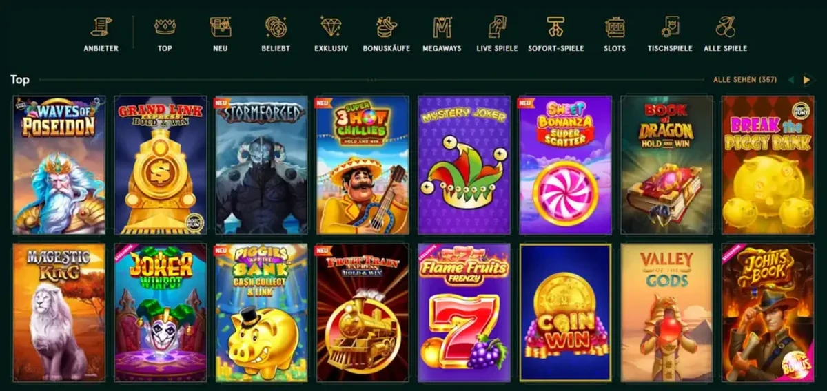 Qbet Casino Netherlands — hoofdlobby met meer dan 12.000 online casino games, gokkasten en live casino